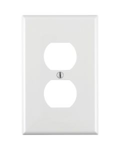 Leviton Mid-Way 1-Gang Thermoplastic Nylon Outlet Wall Plate, White