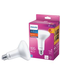 Philips Warm Glow 100W Equivalent Soft White BR30 Medium Dimmable LED Floodlight Light Bulb