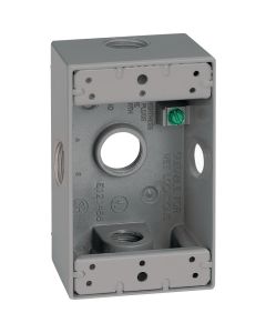 Southwire Single Gang 3/4 In. 5-Hole Side-Hole Gray Weatherproof Junction Box