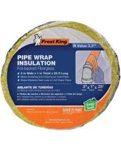 Frost King 1 In. x 3 In. x 25 Ft. Wall Fiberglass Pipe Insulation Wrap