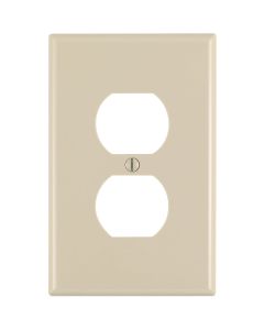 Leviton Mid-Way 1-Gang Thermoplastic Nylon Outlet Wall Plate, Ivory