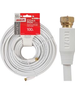 RCA 100 Ft. White Digital RG6 Coaxial Cable