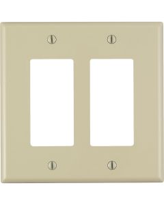 Leviton Decora 2-Gang Plastic Oversized Rocker Decorator Wall Plate, White