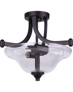 Home Impressions 15 In. Oil Rubbed Bronze Semi-Flush Mount Ceiling Light Fixture
