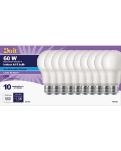 Do it 60W Equivalent Daylight A19 Medium LED Light Bulb, Title 20 (10-Pack)