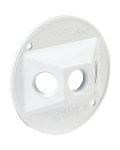 Bell 3-Outlet Round Zinc White Cluster Weatherproof Outdoor Box Cover, Shrink Wrapped