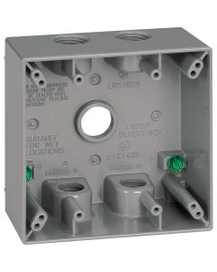 Southwire Dual Gang 1/2 In. 5-Hole Gray Weatherproof Junction Box