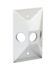Bell 3-Outlet Rectangular Zinc White Cluster Weatherproof Electrical Outdoor Box Cover, Shrink Wrapped