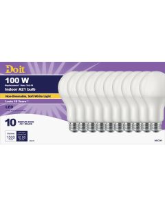 Do it 100W Equivalent Soft White A21 Medium LED Light Bulb, Title 20 (10-Pack)