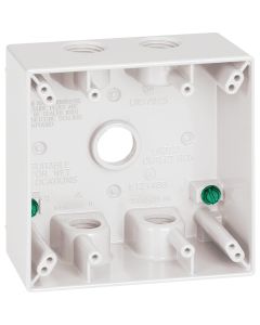 Southwire Dual Gang 1/2 In. 5-Hole White Weatherproof Junction Box