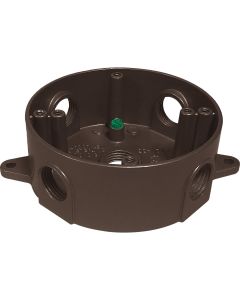 Southwire 4 In. Dia. 1/2 In. 5-Outlet Bronze Weatherproof Round Box
