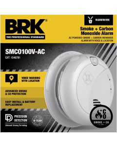 BRK Hardwired Photoelectric Smoke & Carbon Monoxide Alarm with Voice Alerts