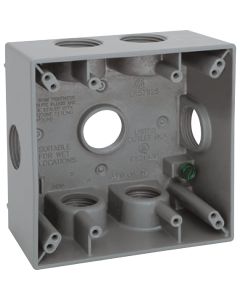 Southwire Single Gang 3/4 In. 7-Hole Side-Hole Gray Weatherproof Junction Box