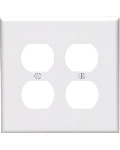 Leviton Mid-Way 2-Gang Thermoplastic Nylon Outlet Wall Plate, White
