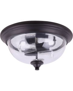 Home Impressions 13.75 In. Oil Rubbed Bronze Flush Mount Ceiling Light Fixture