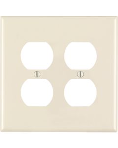 Leviton Mid-Way 2-Gang Thermoplastic Nylon Outlet Wall Plate, Light Almond