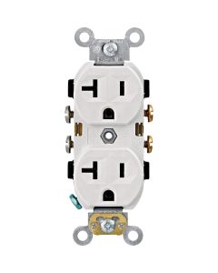 Leviton 20A White Commercial Grade 5-20R Combination Side Back Wire Duplex Outlet