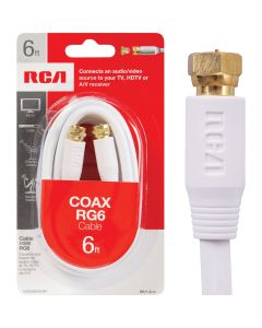 RCA 6 Ft. White Digital RG6 Coaxial Cable