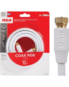 RCA 12 Ft. White Digital RG6 Coaxial Cable