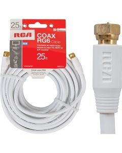RCA 25 Ft. White RG6 Coaxial Cable