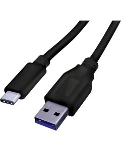 Blue Jet 6 Ft. Black Type-C USB to Type-A USB Charging & Sync Cable