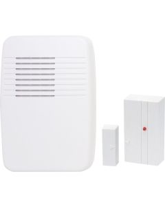 Heath Zenith Plug-In & Battery Operated White Wireless Door Sensor & Chime Kit