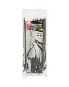 Gardner Bender Cutting Edge 8 In. Black Nylon Self-Cutting Cable Tie (50-Pack)