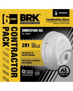 BRK Hardwired Ionization Combination Smoke & Carbon Monoxide Alarm (6-Pack)