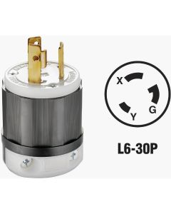 Leviton 30A 250V 3-Wire 2-Pole Industrial Grade Locking Cord Plug