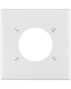 Leviton 2-Gang Thermoplastic Nylon Flush Mount 2.15 In. Dia. Device Receptacle Wallplate, White