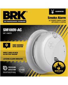 BRK Hardwired Photoelectric Smoke Alarm with Voice Alerts