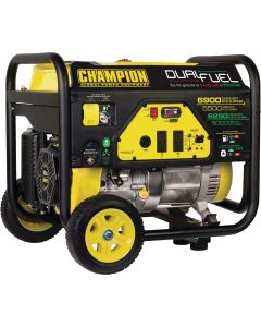 Champion 5500W Dual Fuel Portable Generator with Wheel Kit (California Compliant)