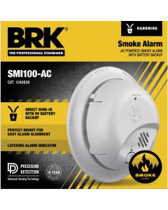 BRK Interconnect Hardwired Ionization Smoke Alarm