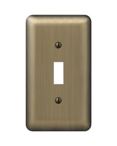 Amerelle 1-Gang Stamped Steel Toggle Switch Wall Plate, Brushed Brass