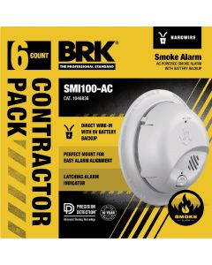 BRK Interconnect Hardwired Ionization Smoke Alarm (6-Pack)