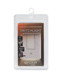 SnapPower SwitchLight 1-Gang Rocker Wall Plate, White