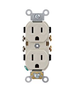 Leviton 15A Light Almond Commercial Grade 5-15R Combination Side Back Wire Duplex Outlet