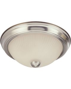 Home Impressions 11 In. Brushed Nickel Incandescent Flush Mount Ceiling Light Fixture