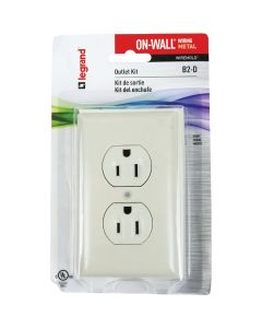 Wiremold On-Wall Ivory Metal 1 In. Outlet Box Kit