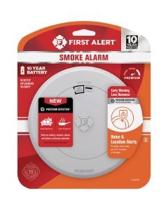 First Alert 10-Year Battery Photoelectric Smoke Alarm with Voice Alert