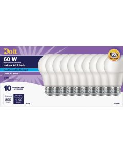Do it 60W Equivalent Daylight A19 Medium LED Light Bulb (10-Pack)
