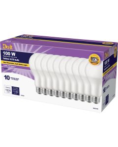 Do it 100W Equivalent Soft White A19 Medium LED Light Bulb (10-Pack)