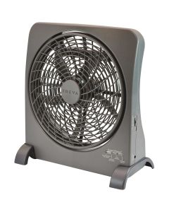 Treva Smart Power 10 In. 2-Speed Gray Rechargeable Battery Operated Table Fan