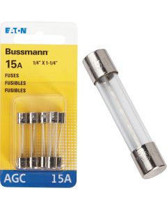 Bussmann 15-Amp 32-Volt AGC Glass Tube Automotive Fuse (5-Pack)