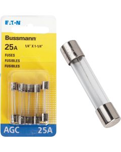Bussmann 25-Amp 32-Volt AGC Glass Tube Automotive Fuse (5-Pack)