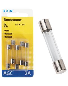 Bussmann 2-Amp 250-Volt AGC Glass Tube Automotive Fuse (5-Pack)