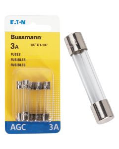 Bussmann 3-Amp 250-Volt AGC Glass Tube Automotive Fuse (5-Pack)