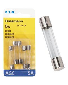 Bussmann 5-Amp 250-Volt AGC Glass Tube Automotive Fuse (5-Pack)