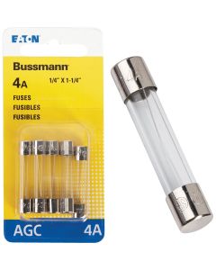 Bussmann 4-Amp 250-Volt AGC Glass Tube Automotive Fuse (5-Pack)