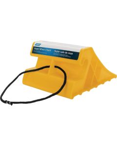 Camco Yellow Plastic RV Super Wheel Chock with Rope